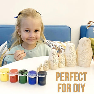 Blank Russian Nesting Dolls to Paint Set 7 pcs Wooden Crafts to Paint Your Own