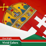 Load image into Gallery viewer, G128 Hungary Coat of Arms Flag  3x5 Ft  LiteWeave Pro Series Printed 300D Polyester  Country Flag, Indoor/Outdoor, Vibrant Colors, Brass Grommets