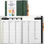 Load image into Gallery viewer, 2026 Hardcover Appointment Book Planner 8.5 x 11 inch Dark Green Large Tabbed Daily Hourly Weekly Planner Schedule Book 15 Minute time Slots Business &amp; Personal Planner Jan 2026 Dec 2026 Dark Green
