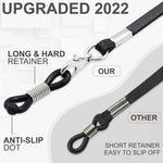 Load image into Gallery viewer, Eyeglass Strap Holders Premium ECO Leather 4 Cords Black AntiSlip Clip Loop