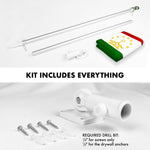 Load image into Gallery viewer, G128 Combo Pack: 6 Ft Tangle Free Spinning Flagpole (Silver) &amp; Tajikistan Flag 3x5 Ft Printed 150D Polyester, Brass Grommets (Flag Included) Aluminum Flag Pole