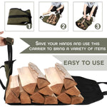 Load image into Gallery viewer, Wood Stove Accessories Firewood Carrier Wood Carrier for Firewood Holder BBQ Accessories   Log Tote Bag Fire Wood Log Carrier for Firewood Carriers with Handles   Waxed Canvas Firewood Log Carrier
