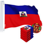 Load image into Gallery viewer, G128 5 Pack: Haiti Haitian Flag  2x3 Ft  StormFlyer Series Embroidered 220GSM Spun Polyester  Country Flag, Embroidered Design, Indoor/Outdoor, Brass Grommets, Heavy Duty, All Weather