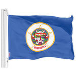Load image into Gallery viewer, G128 Combo Pack: American USA Flag 3x5 Ft &amp; Minnesota Flag 3x5 Ft, Both Printed 150D Polyester, Indoor/Outdoor, Brass Grommets