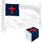 Load image into Gallery viewer, G128 5 Pack: Christian Flag  4x6 Ft  LiteWeave Pro Series Printed 150D Polyester  Religious Flag, Indoor/Outdoor, Vibrant Colors, Brass Grommets, Thicker and More Durable Than 100D 75D Polyester