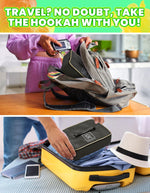 Load image into Gallery viewer, Green Hookah Set With Everything Premium Small Hookah Set For Travel With Case