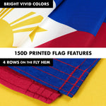 Load image into Gallery viewer, Flag Pole 6FT Silver Tangle Free &amp; Philippines Philippine Flag 3x5 Ft Combo Printed 150D Polyester By G128