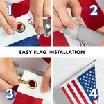 Load image into Gallery viewer, G128  5 Feet Tangle Free Spinning Flagpole (Silver) American Flag Brass Grommets Embroidered 2x3 ft American Flag Brass Grommets (Flag Included) Aluminum Flag Pole