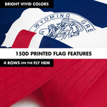 Load image into Gallery viewer, G128 Combo Pack: 6 Ft Tangle Free Spinning Flagpole (Silver) &amp; Wyoming Flag 3x5 Ft Printed 150D Polyester, Brass Grommets (Flag Included) Aluminum Flag Pole