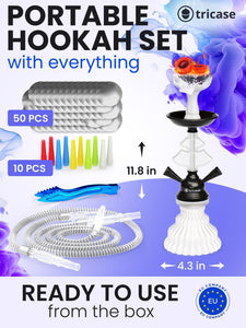 White Black Hookah set with everything Hookah Set 2 Hose Hookah LilOne