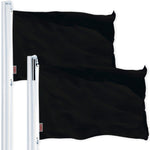 Load image into Gallery viewer, Solid Black Color Flag 3x5 Ft 2Pack Printed 150D Polyester By G128
