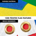 Load image into Gallery viewer, G128 Combo Pack: 6 Ft Tangle Free Aluminum Spinning Flagpole (Silver) &amp; South Sudan South Sudanese Flag 3x5 Ft, LiteWeave Pro Series Printed 150D Polyester  Pole with Flag Included
