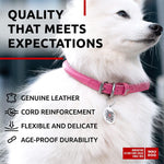 Load image into Gallery viewer, Rolled Leather Dog Collar Padded All Sizes 10–13 in Neck Pink