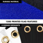 Load image into Gallery viewer, G128 Combo Pack: 6 Ft Tangle Free Aluminum Spinning Flagpole (Silver) &amp; Thin Blue Line Flag 3x5 Ft, LiteWeave Pro Series Printed 150D Polyester, 4 Corner Brass Grommets  Pole with Flag Included