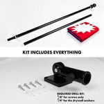 Load image into Gallery viewer, G128 Combo Pack: 6 Ft Tangle Free Spinning Flagpole (Black) &amp; Nepal Flag 3x5 Ft Printed 150D Polyester, Brass Grommets (Flag Included) Aluminum Flag Pole