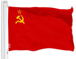 Load image into Gallery viewer, G128 Combo Pack: American USA Flag 3x5 Ft &amp; Union of Soviet Socialist Republics USSR Flag 3x5 Ft  Both LiteWeave Pro Series Printed 150D Polyester, Brass Grommets