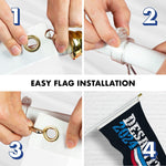 Load image into Gallery viewer, G128 Combo Pack: 6 Ft Tangle Free Aluminum Spinning Flagpole (White) &amp; DeSantis Election 2024 Flag 3x5 Ft, LiteWeave Pro Series Printed 150D Polyester  Pole with Flag Included