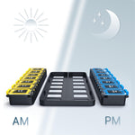 Load image into Gallery viewer, Weekly Pill Organizer 2 Times A Day Am Pm Pill Case Pill Box Yellowblue Plastic
