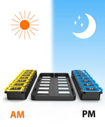 Load image into Gallery viewer, Pill Organizer AM PM Yellow Blue