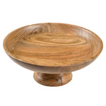 Load image into Gallery viewer, The Fine Living Co. Wooden Fruit Bowl Large Serving Platter for Dessert Round Shaped Serving Bowl for Cake Snacks Acacia Wood Bowls for Centrepiece Wedding Natural 12 x2
