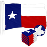 Load image into Gallery viewer, G128 5 Pack: Texas TX State Flag  5x8 Ft  ToughWeave Series Embroidered 300D Polyester  Embroidered Design, Indoor/Outdoor, Brass Grommets