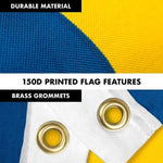 Load image into Gallery viewer, G128 Combo Pack: 6 Feet Tangle Free Spinning Flagpole (Silver) Sweden Swedish Flag 3x5 ft Printed 150D Brass Grommets (Flag Included) Aluminum Flag Pole