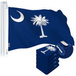 Load image into Gallery viewer, G128 5 Pack: South Carolina SC State Flag  4x6 Ft  StormFlyer Series Embroidered 220GSM Spun Polyester  Embroidered Design, Indoor/Outdoor, Brass Grommets, Heavy Duty, All Weather
