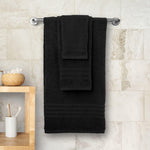 Load image into Gallery viewer, 12 Pcs Bath Towel Set for Bathroom Wealuxe Collection Black 100% Cotton Soft
