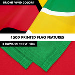 Load image into Gallery viewer, G128 Combo Pack: 6 Ft Tangle Free Aluminum Spinning Flagpole (Silver) &amp; Guyana Guyanese Flag 3x5 Ft, LiteWeave Pro Series Printed 150D Polyester  Pole with Flag Included