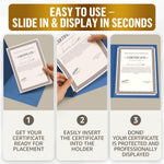 Load image into Gallery viewer, 50 Pack Premium Blue Certificate Holders 8.5 x 11 inch Heavyweight 300gsm Cardstock Diploma Holder &amp; Certificate Folder   Award Certificate Folders for Graduation with Gold Foil Diploma Cover