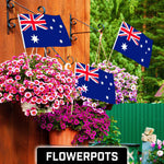 Load image into Gallery viewer, G128 12 Pack Handheld Australia Australian Stick Flags  12x18 In  Printed 150D Polyester, Country Flag, Solid Wooden Stick, Spear Gold Tip
