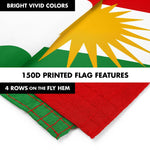 Load image into Gallery viewer, G128 Combo Pack: 6 Ft Tangle Free Aluminum Spinning Flagpole (Silver) &amp; Kurdistan Region Flag 3x5 Ft, LiteWeave Pro Series Printed 150D Polyester  Pole with Flag Included