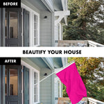 Load image into Gallery viewer, G128 Combo Pack: 5 Ft Tangle Free Aluminum Spinning Flagpole (White) &amp; Solid Magenta Color Flag 2.5x4 Ft, LiteWeave Pro Series Printed 150D Polyester  Pole with Flag Included