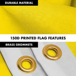 Load image into Gallery viewer, G128 Combo Pack: 5 Ft Tangle Free Aluminum Spinning Flagpole (Silver) &amp; Solid Yellow Color Flag 2x3 Ft, LiteWeave Pro Series Printed 150D Polyester  Pole with Flag Included