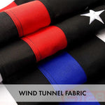 Load image into Gallery viewer, G128 Thin Blue Line Police &amp; Thin Red Line 2.5x4 FT 5Pack Firefighter Heavy Duty 220GSM Tough Spun Polyester Embroidered US American Flag Brass Grommets Honoring Law Enforcement Officers First Responder