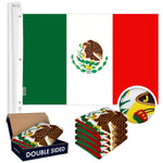Load image into Gallery viewer, G128 5 Pack: Mexico Mexican Flag  6x10 Ft  Double ToughWeave Series Double Sided Embroidered 210D Polyester  Country Flag, Embroidered Design, Indoor/Outdoor, Brass Grommets, Heavy Duty, 3ply
