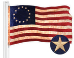 Load image into Gallery viewer, G128 Betsy Ross TeaStained Flag  2x3 Ft  ToughWeave Pro Series Embroidered 420D Polyester  Historical Flag