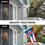 Load image into Gallery viewer, G128  6 Feet Tangle Free Spinning Flagpole (White) Ohio Flag Brass Grommets Embroidered 3x5 ft (Flag Included) Aluminum Flag Pole