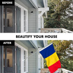 Load image into Gallery viewer, G128 Combo Pack: 6 Ft Tangle Free Spinning Flagpole (Silver) &amp; Romania Flag 3x5 Ft Printed 150D Polyester, Brass Grommets (Flag Included) Aluminum Flag Pole