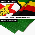 Load image into Gallery viewer, G128 Combo Pack: 6 Ft Tangle Free Aluminum Spinning Flagpole (Black) &amp; Zimbabwe Zimbabwean Flag 3x5 Ft, LiteWeave Pro Series Printed 150D Polyester  Pole with Flag Included