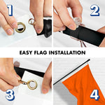 Load image into Gallery viewer, G128 Combo Pack: 5 Ft Tangle Free Aluminum Spinning Flagpole (Black) &amp; Solid Orange Color Flag 2x3 Ft, LiteWeave Pro Series Printed 150D Polyester  Pole with Flag Included