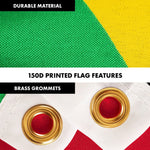 Load image into Gallery viewer, G128 Combo Pack: 6 Ft Tangle Free Aluminum Spinning Flagpole (Silver) &amp; Saint Kitts and Nevis Flag 3x5 Ft, LiteWeave Pro Series Printed 150D Polyester  Pole with Flag Included