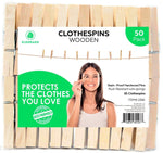 Load image into Gallery viewer, Clothespins Standard Natural Wooden Stain Proof 3 inch for Multipurpose Everyday Laundry Clothes Towels Craft Photos Pictures Decor Baby Shower Art Wall (50)