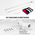 Load image into Gallery viewer, G128 Combo Pack: 6 Feet Tangle Free Spinning Flagpole (Silver) Thin Blue and Red Line Flag 3x5 ft Printed 150D Brass Grommets (Flag Included) Aluminum Flag Pole