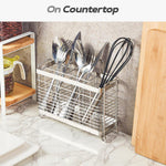 Load image into Gallery viewer, Utensil Holder Utensil Drying Rack Basket Holder with 3 Divided Compartments Rust resistant
