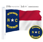 Load image into Gallery viewer, North Carolina State Flag 300D Embroidered Polyester 3x5 Ft
