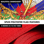 Load image into Gallery viewer, G128 Combo Pack: 5 Ft Tangle Free Spinning Flagpole (Silver) &amp; Haiti Flag 2.5x4 Ft Embroidered 220GSM Spun Polyester, Brass Grommets (Flag Included) Aluminum Flag Pole