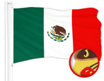 Load image into Gallery viewer, G128 Combo Pack: American USA Flag 1x1.5 Ft &amp; Mexico Mexican Flag 1x1.5 Ft  Both ToughWeave Series Embroidered 300D Polyester, Embroidered Design, Indoor/Outdoor, Brass Grommets