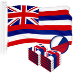 Load image into Gallery viewer, G128 10 Pack: Hawaii HI Hawaiian Flag  3x5 Ft  ToughWeave Series Embroidered 300D Polyester  Embroidered Design, Indoor/Outdoor, Vibrant Colors, Brass Grommets