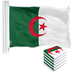 Load image into Gallery viewer, G128 5 Pack: Algeria Algerian Flag  3x5 Ft  LiteWeave Pro Series Printed 150D Polyester  Country Flag, Indoor/Outdoor, Vibrant Colors, Brass Grommets, Thicker and More Durable Than 100D 75D Poly